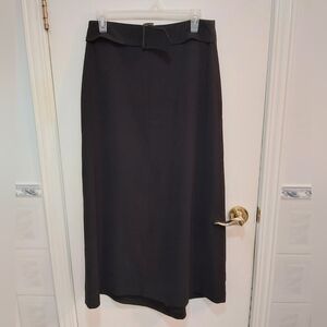 Magda Rose Vienna Long Black Skirt with Built in Belt Size 38